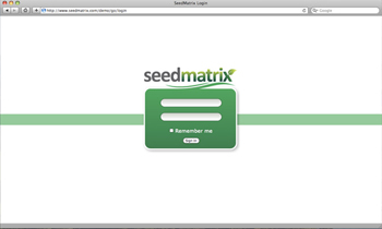 Signing in to the SeedMatrix application